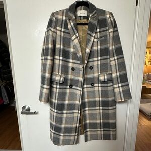 Stradivarius Plaid Check Coat Size M